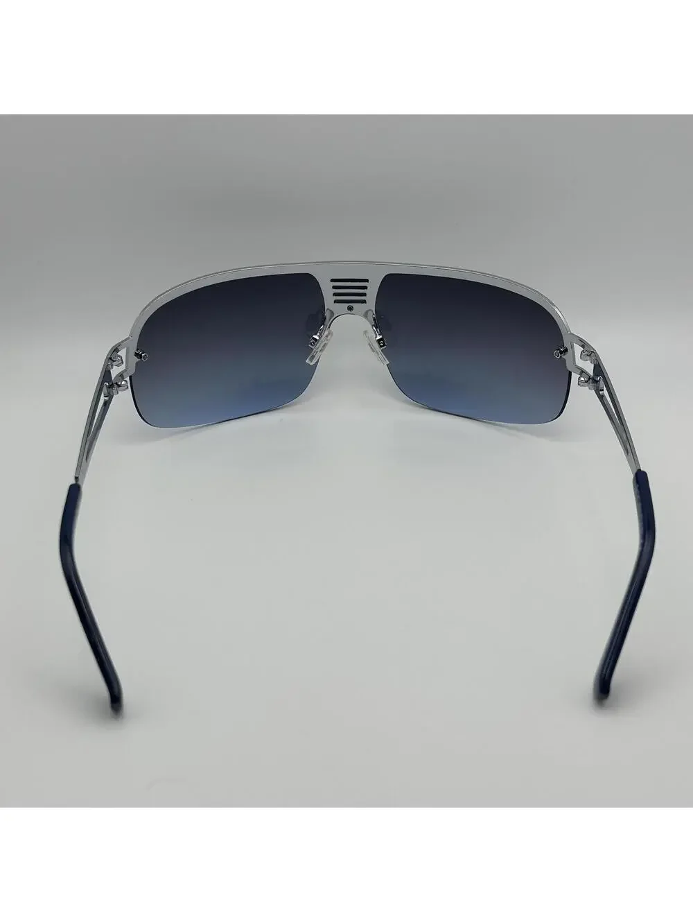 Rocawear Silver Wraparound Sunglasses Blue Gradient Lenses